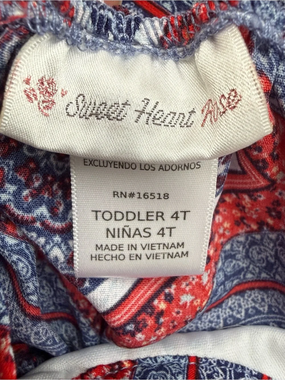 Sweet Heart Rose Girls Paisley Handkerchief Hem Dress Size 4T